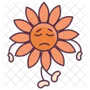 Girasol Expresion Triste Caracter Floral Icono