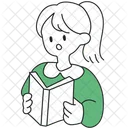 Girl Reading Book Icône
