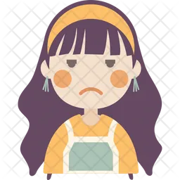 Annoyed Face Girl  Icon