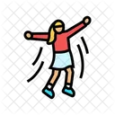 Girl Jumping Positive Icon
