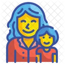 Girl And Mother Kid Baby Icon
