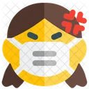 Girl Angry Emoji With Face Mask Emoji Icon