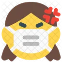 Girl Angry Emoji With Face Mask Emoji Icon