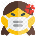 Girl Angry Emoji With Face Mask Emoji Icon