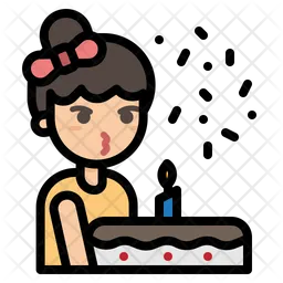 Girl Blow Candle  Icon