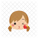 Girl Blowing A Kiss Wink Icon