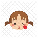 Girl Blowing A Kiss Wink Icon