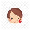 Girl Blowing A Kiss Wink Icon