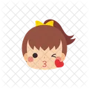 Girl Blowing A Kiss Wink Icon