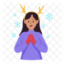 Girl celebrating christmas  Icon