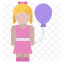 Girl Child Balloon Child Icon