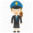 Girl Cop Officer Icon
