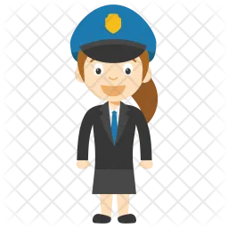 Girl Cop Cartoon  Icon