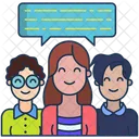 Girl Discussion Girl Chatting Girl Meeting Icon