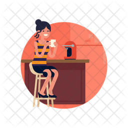 Download Free Girl Drinking Coffee Flat Icon Available In Svg Png Eps Ai Icon Fonts