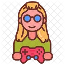 Girl Gamer Game Player Video Gamer Icon