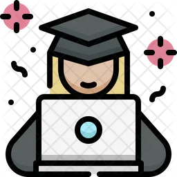 Girl graduation online  Icon