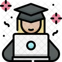 Girl graduation online  Icon