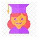 Girl Graduation Student Icon