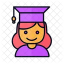 Girl Graduation Student Icon