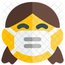 Girl Grinning Emoji With Face Mask Emoji Icon