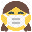 Girl Grinning Emoji With Face Mask Emoji Icon