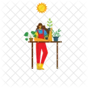 Girl Growing Plant Growing Plant Icon