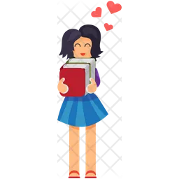 Girl Holding Books  Icon