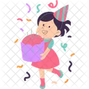 Girl Holding Cake Decoration Celebration Icon