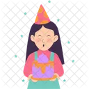 Girl Holding Cake Cake Dessert Icon