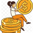 Girl Holding Dollar  Icon