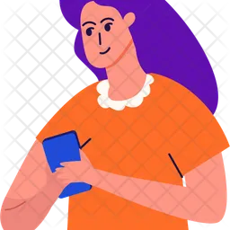 Girl Holding Phone  Icon