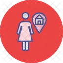 Girl Home House Estate Agent Icon