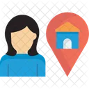 Girl Home House Estate Agent Icon