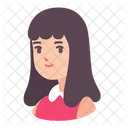 Girl Long Hair Female Icon