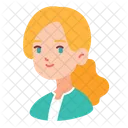 Girl Blonde Curl Icon