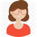 Girl In Glasses Avatar Character Icon