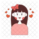 Girl In Love Love Heart 아이콘