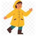 Raincoat Puddle Strolling Icon