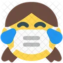Girl Joy Emoji With Face Mask Emoji Icon