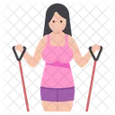 Skipping Rope Girl Jumping Rope Workout Icon