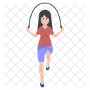 Skipping Rope Girl Jumping Rope Workout Icon