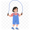 Girl jumping rope joyfully  Icon