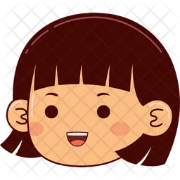 Girl kids face expression  Icon