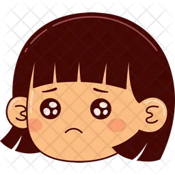 Girl kids face expression  Icon