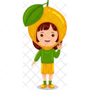 Girl kids lemon character  Icon
