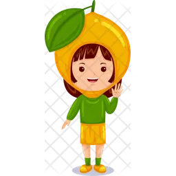 Girl kids lemon character  Icon