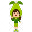 Girl kids pear character  Icon
