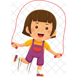 Girl Kids Playing Jump Rope  Icon