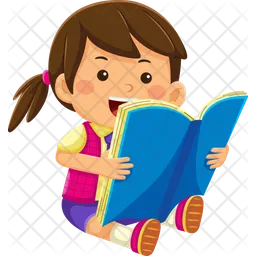 Girl Kids Reading Book  Icon